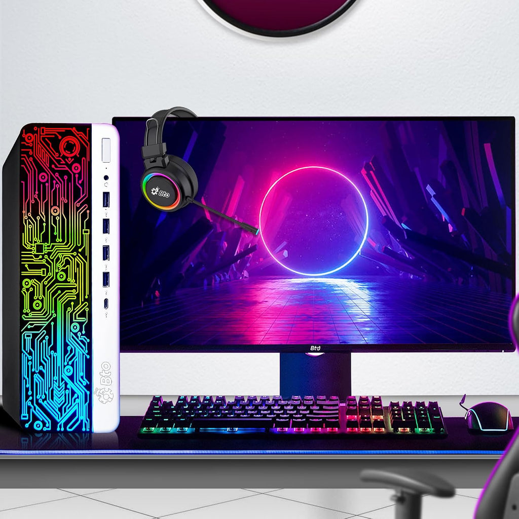 BTO Windows 11 Pro Gaming Desktop PC HP G3 RGB – Intel i5 6th Gen Processor, 16GB DDR4 Ram, 512GB SSD, NVIDIA GeForce GT 1030 DDR5, 22-inch Monitor – Wi-Fi – Computer Tower for PC Gamer (Renewed)