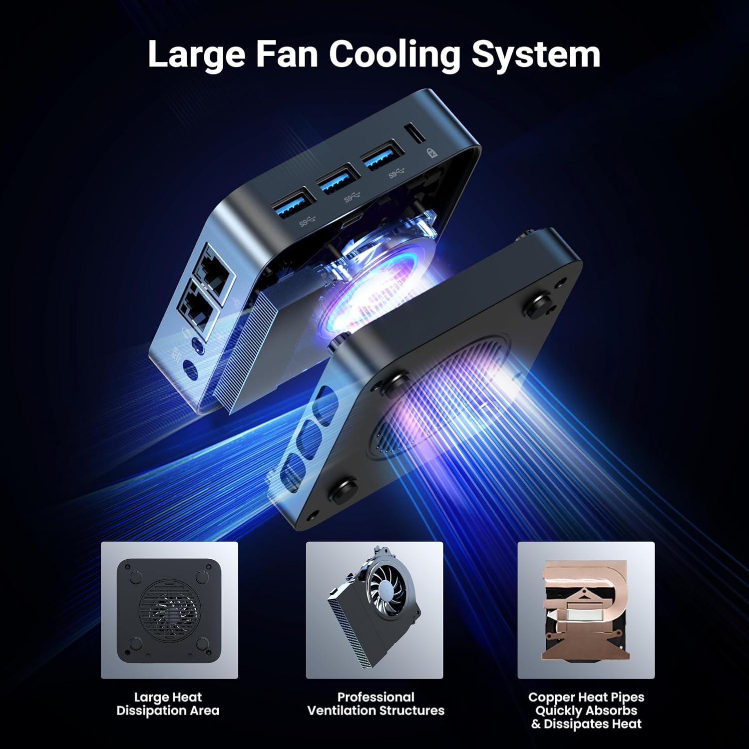 MINIX NEO Z95 Mini PC,Intel 12th Gen N95,16GB LPDDR5X RAM,512GB NVMe SSD, Dual LAN Mini Computers/4K Triple Display HDMI/DP/VESA Mount/Auto Power On/WOL for Business Home Office,Digital Signage