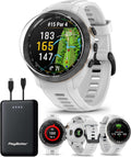 Garmin Approach S70 (White, 42mm) Golf GPS Watch Bundle - AMOLED Display, Virtual Caddie & PlaysLike Distance - Includes PlayBetter 5000mAH Portable Charger & Screen Protectors