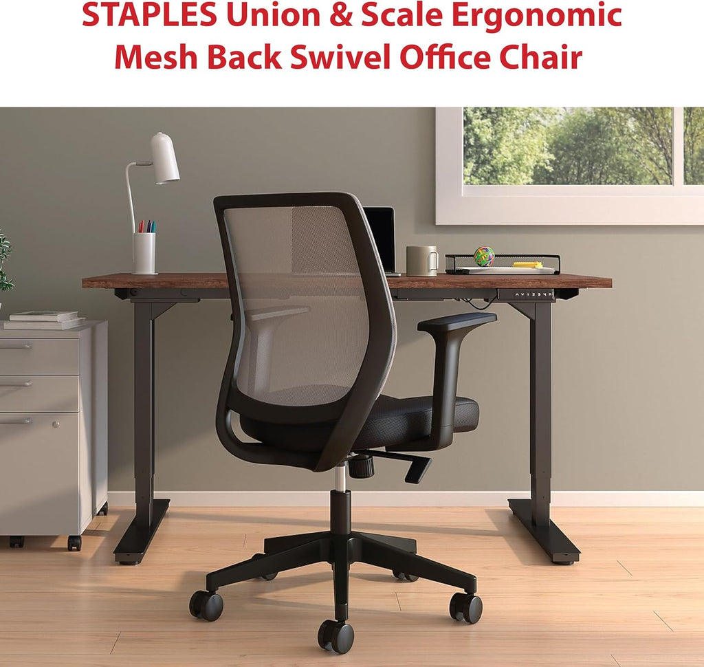 Staples Ergonomic Task Chair, Mesh, Ergonomic, Adjustable Height, Swivel