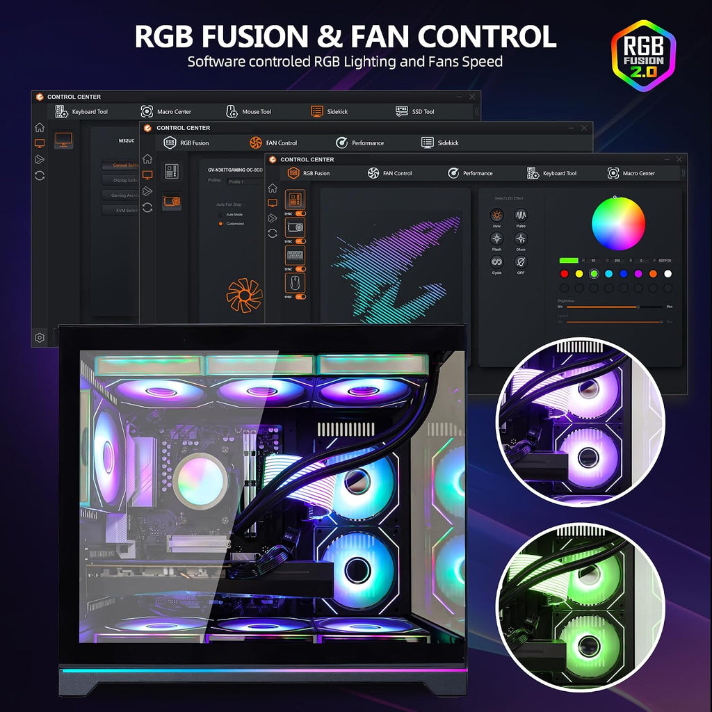 Ocean Park Gaming PC Desktop -AMD Ryzen 5 9600X 6-Core 3.9GHz -GeForce RTX 5060 8GB -32GB DDR5 RAM -1TB PCIe SSD -850W PSU -360mm AIO & APP RGB Fan Control -WiFi & BT -Windows 11 -Black
