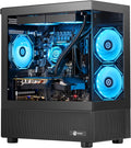 NINGMEI Supreme Master Gaming PC Desktop,AMD Ryzen 7 5700X 8 core 3.8GHz(up to 4.6GHz),GeForce RTX 5060 TI 8GB,32GB DDR4 RAM 3200MHz,1TB NVME SSD,650W PSU, Windows 11 Home 64-bit,Black