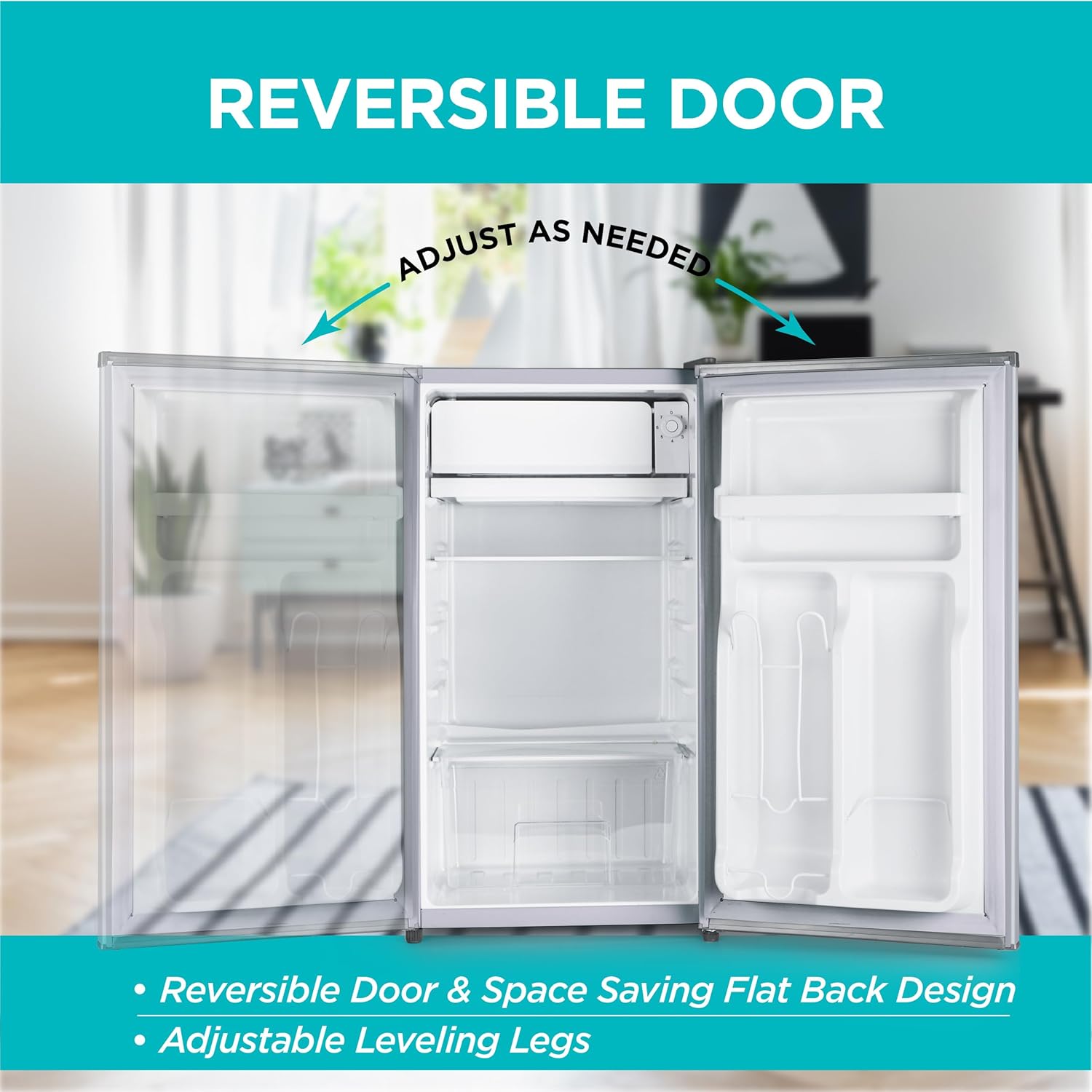 BLACK+DECKER 3.2 Cu. Ft. Compact Refrigerator, ENERGY STAR Small Refrigerator, Single Door Mini Fridge with Chiller Compartment, Personal Fridge for Home or Dorm Room, BCRK32V, Stainless Look