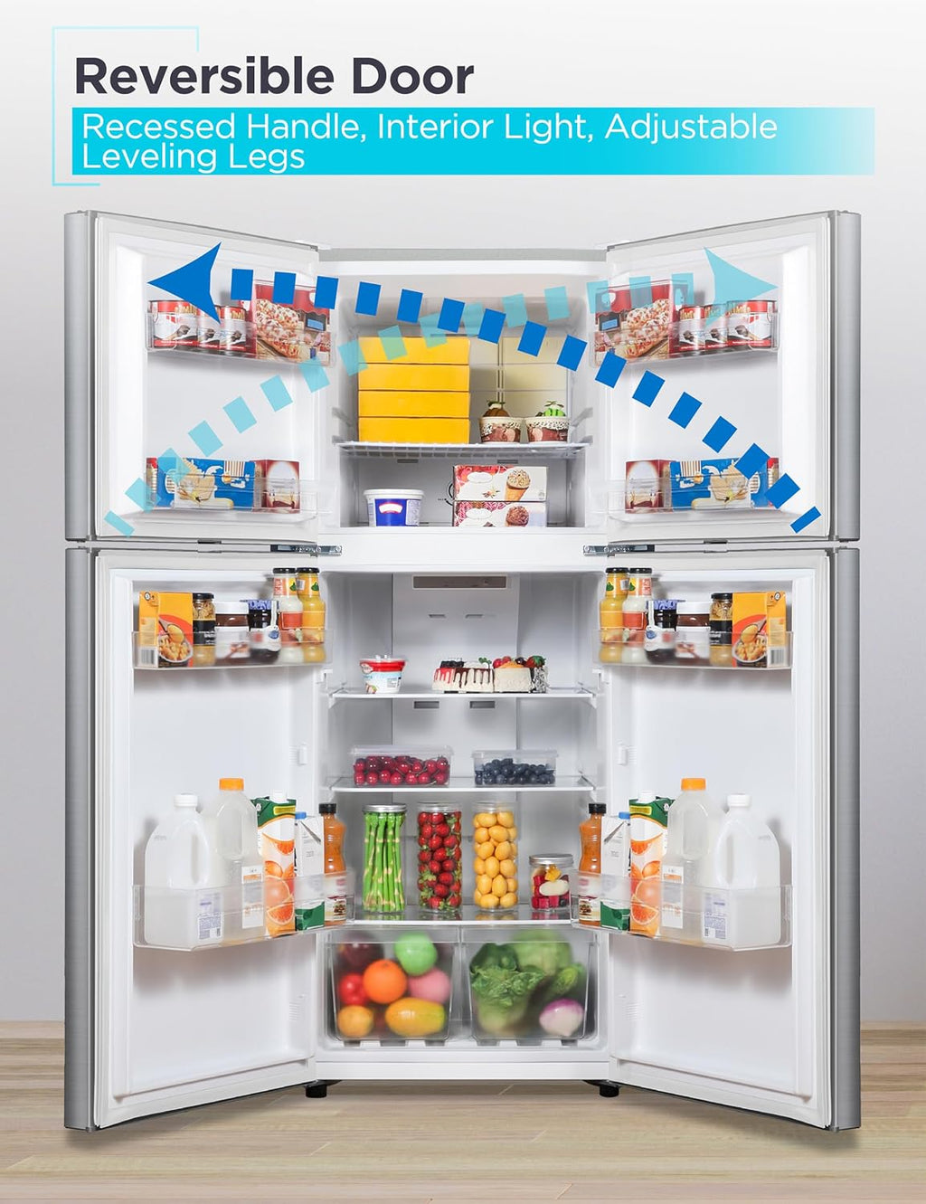 BLACK+DECKER 10 Cu. Ft. Top Mount Refrigerator with Freezer, 2 Door Refrigerator with Top Freezer and Adjustable Temperature Control,ENERGY STAR, BR1000HS, Stainless Steel Look