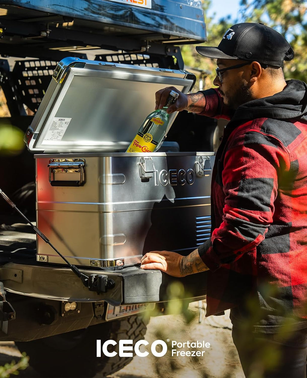 ICECO APL35 12 Volt Car Refrigerator, 37 Quart (35 Liter) Light Duty Aluminum 12V Portable Fridge Freezer, SECOP Nano Compressor, -4℉~68℉, 12/24V DC, 100-240V AC for Outdoor, Camping, RV, Truck, Boat