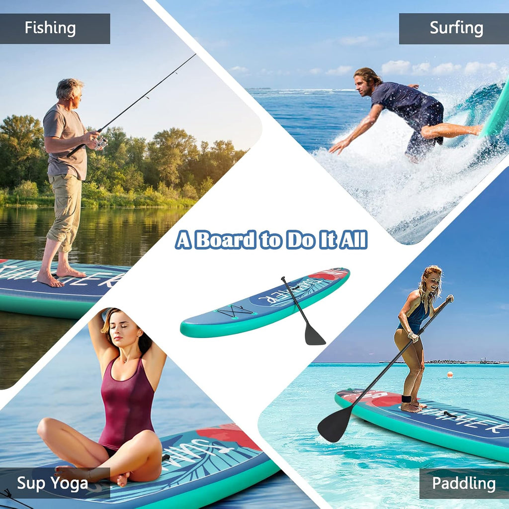 Paddle Board Inflatable 10.5'/11'x32 x6，SPORFIT Stand Up Paddle Board with Premium SUP Accessories & Backpack Extra Wide Ultra-Light Youth & Adult Standing Boat for All Skill Levels