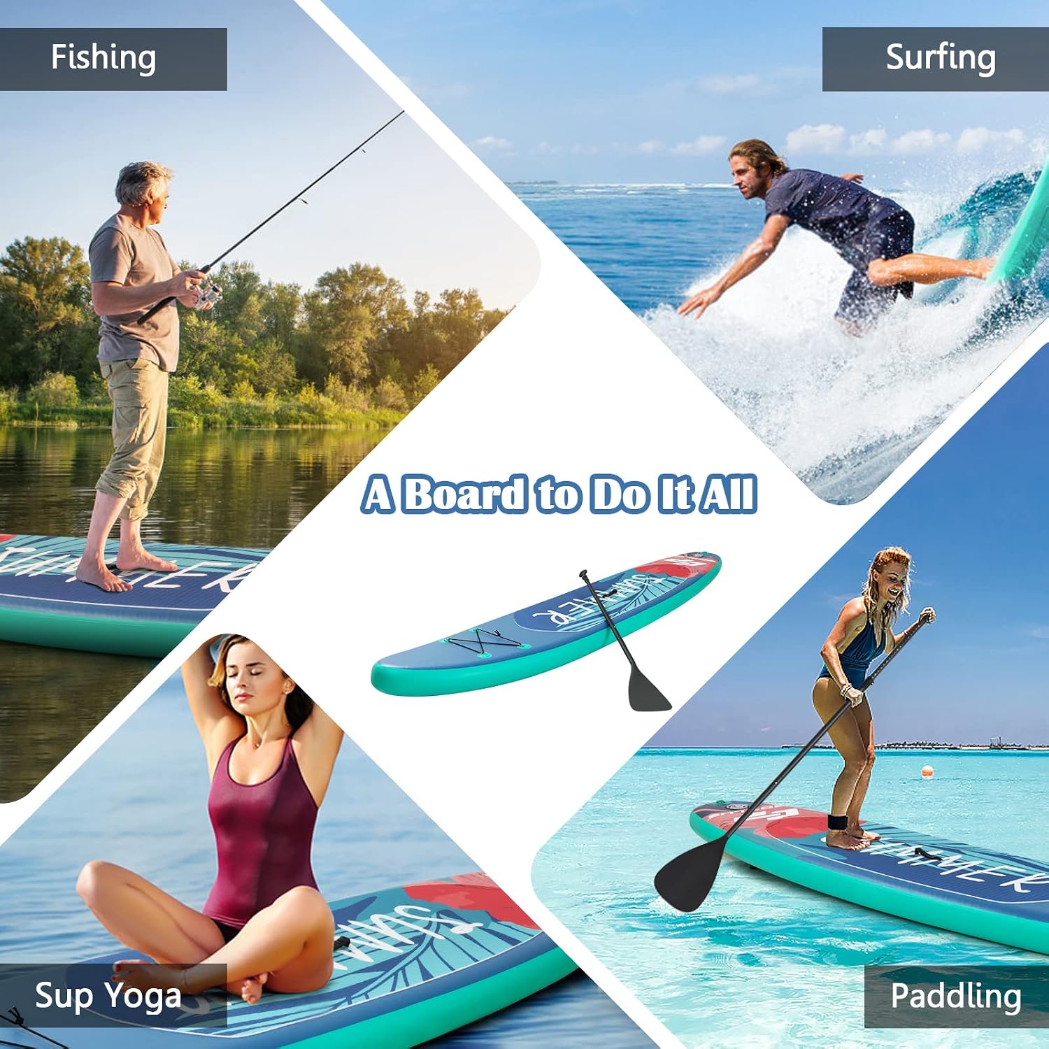 Paddle Board Inflatable 10.5'/11'x32 x6，SPORFIT Stand Up Paddle Board with Premium SUP Accessories & Backpack Extra Wide Ultra-Light Youth & Adult Standing Boat for All Skill Levels