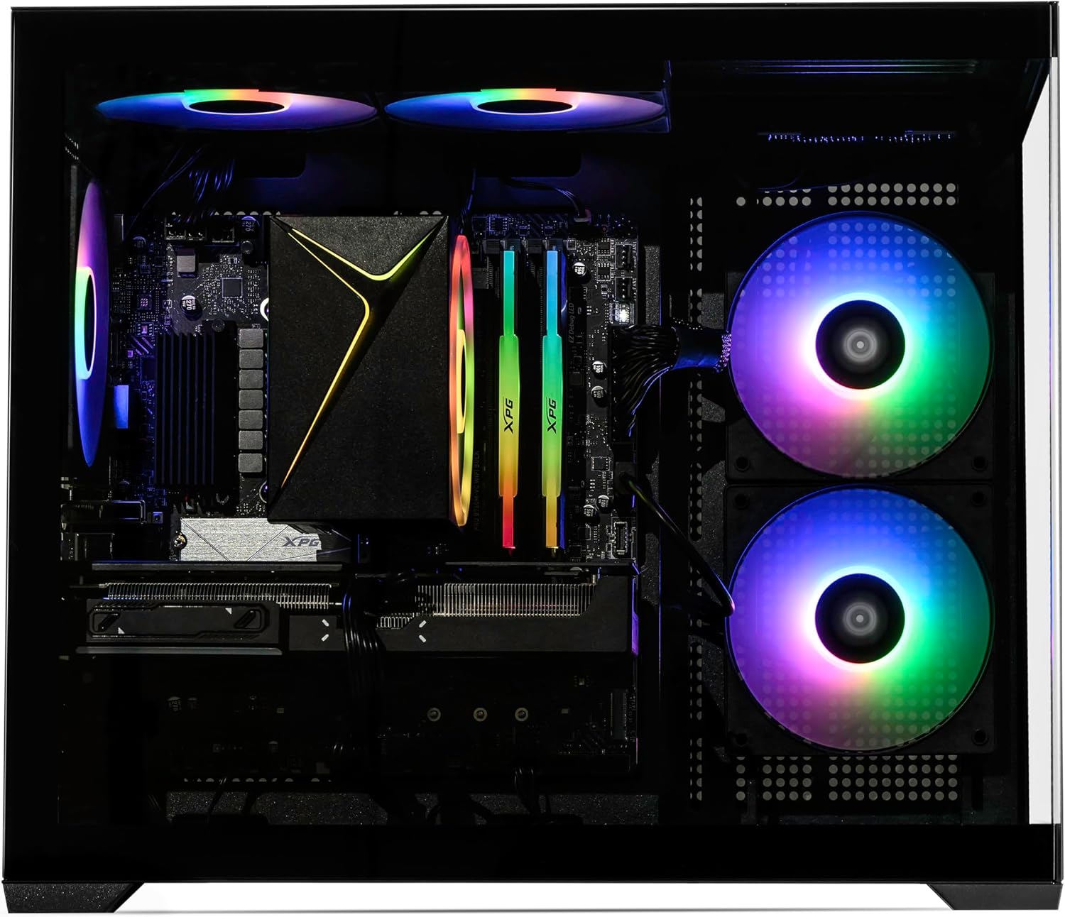 STORMCRAFT Sirius AI Gaming Desktop, AMD R7-8700F, GeForce RTX 5060, 32GB DDR5 6000Mhz RGB Memory, 1TB m.2 NVMe SSD, USB Type-C, VR-Ready, WiFi BT, Windows 11 Home for PC Gamer