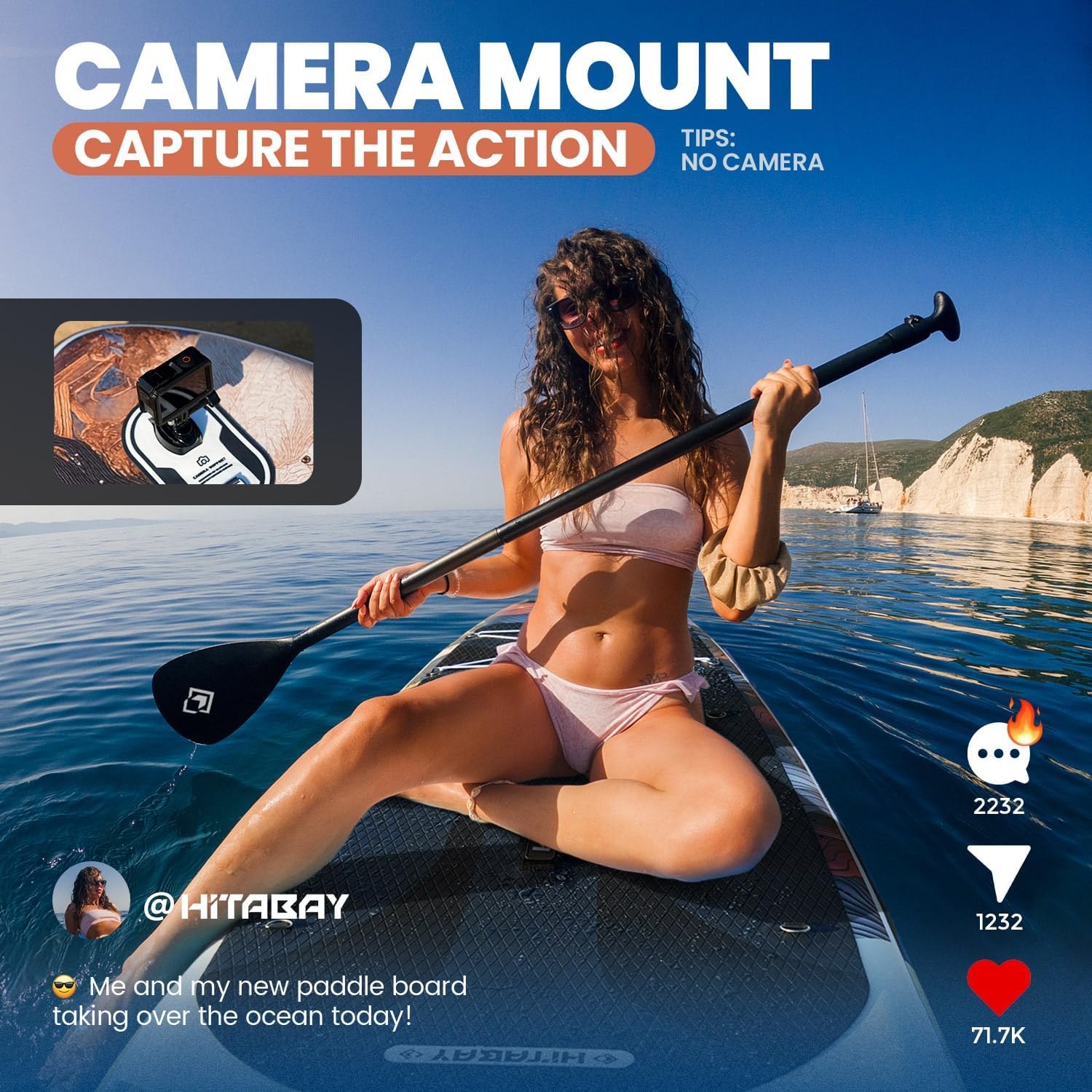 Inflatable Stand Up Paddle Board 10'6' All-Around SUP Kit - Lightweight (16 lbs), Stable & Durable, Camera Mount & Complete Accessories - SUP Board for Beginners & All Skill Levels