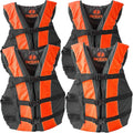 Hardcore Life Jacket 4 Pack Paddle Vest for Adults; Coast Guard Approved Type III PFD Life Vest Flotation Device; Jet ski, Wakeboard, Kayak; Ideal Extra Pontoon Boat Life Jacket