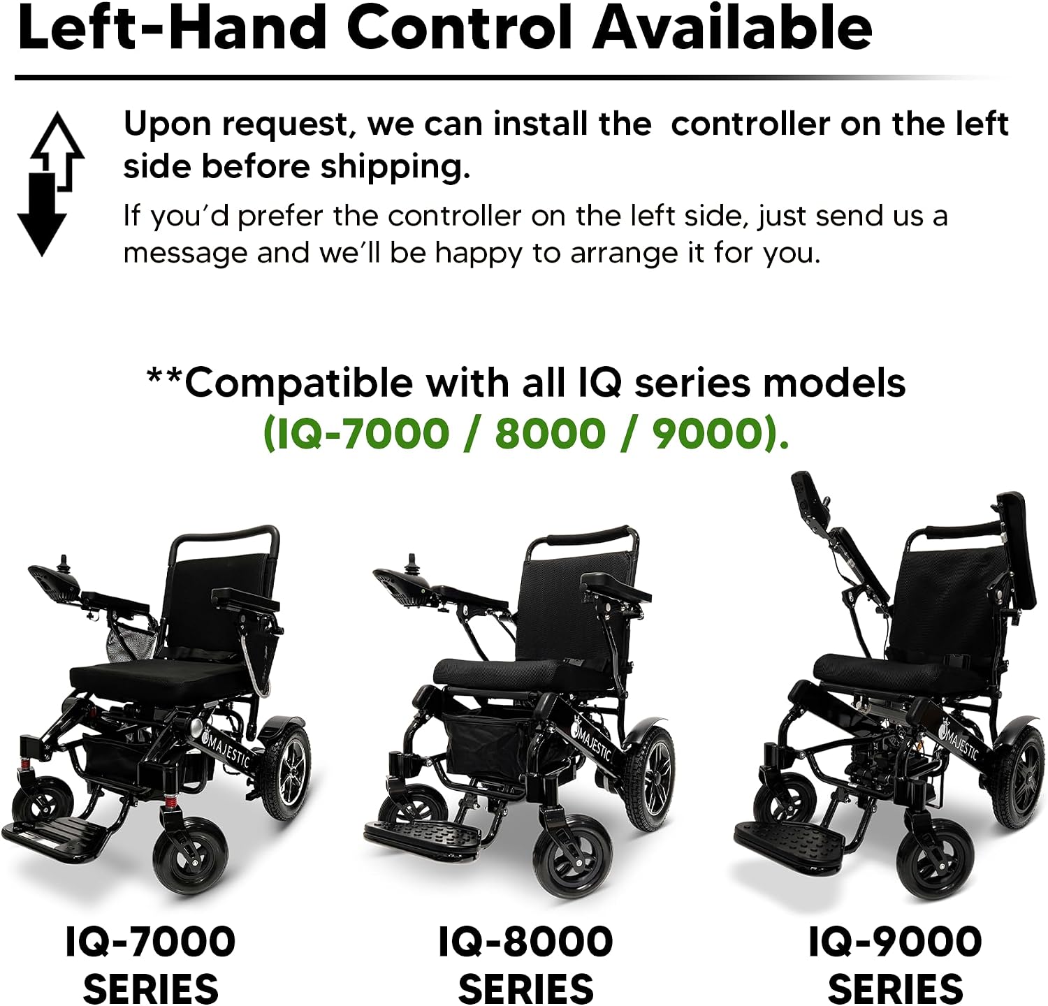 Majestic IQ-8000 Electric Wheelchairs for Adults,Foldable Lightweight Electric Wheelchair,Light Weight Folding Power Chair for Seniors,Portable Motorized Wheelchair,Durable Ultra Light Wheel Chair
