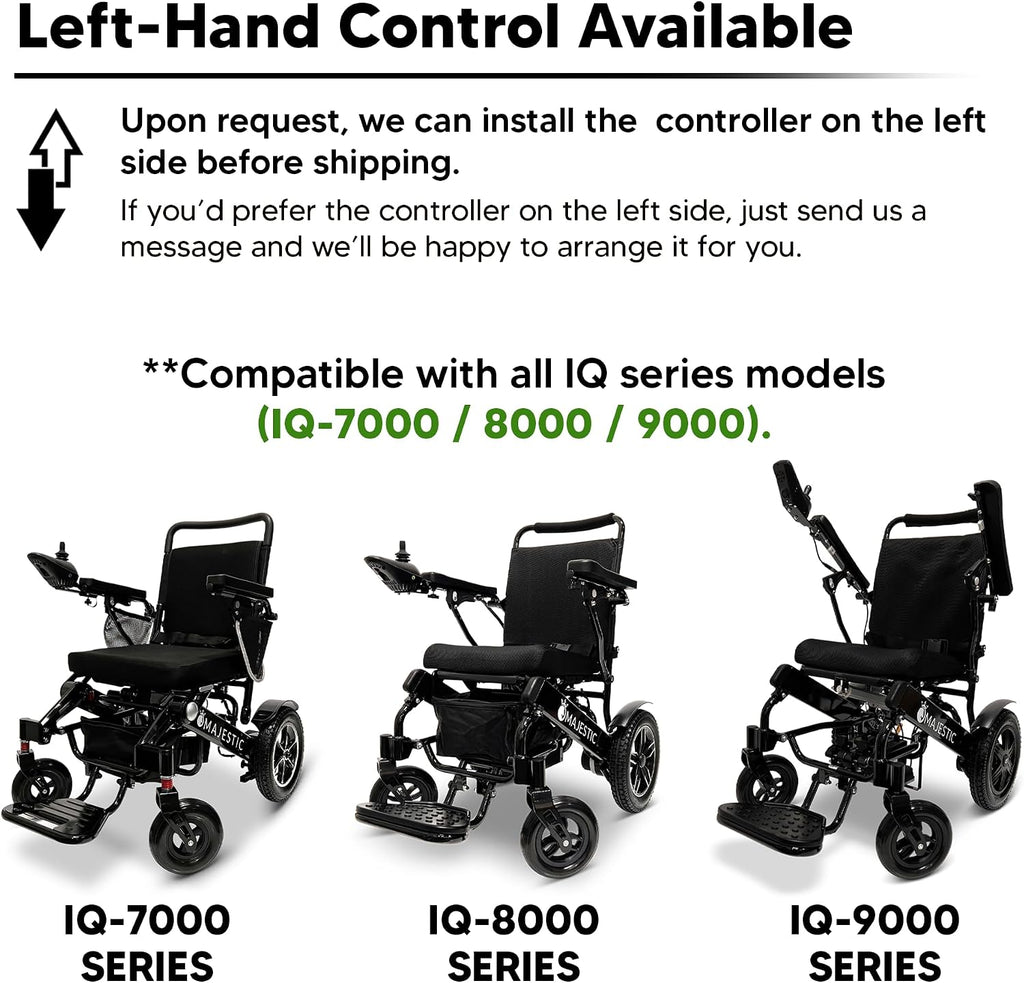 Majestic IQ-8000 Electric Wheelchairs for Adults,Foldable Lightweight Electric Wheelchair,Light Weight Folding Power Chair for Seniors,Portable Motorized Wheelchair,Durable Ultra Light Wheel Chair