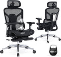 High Back Mesh Ergonomic Office Chair with 3D Lumbar Support, Adjustable Headrest & Backrest, 5D Armrests, Footrest, Swivel Computer Desk Chair with Heavy Duty Metal Base, 400lbs Weight Capacity