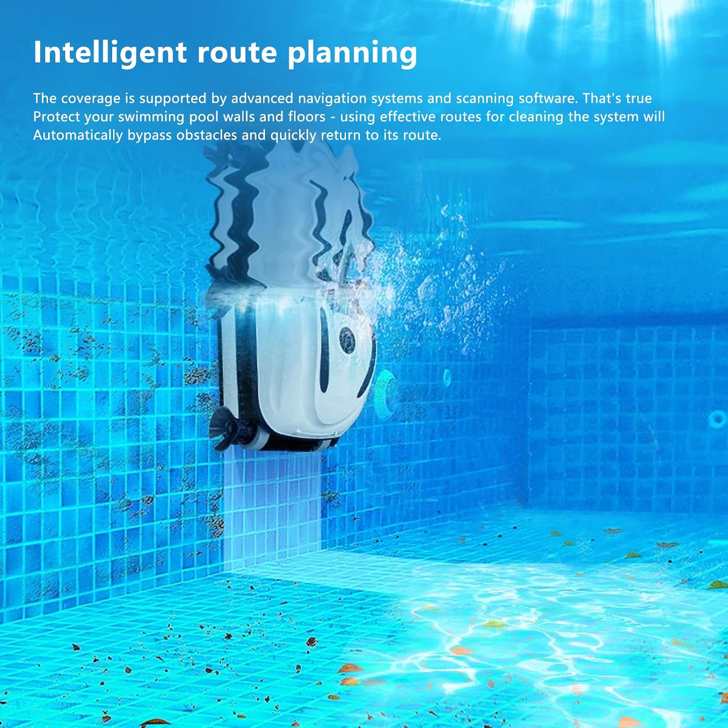 Automatic Pool Cleaner,Pool Cleaning Robot with Wall Climbing,Cordless Robotic Pool Vacuum,Suitable for Walls and Floors of 6458 Square Feet Pool