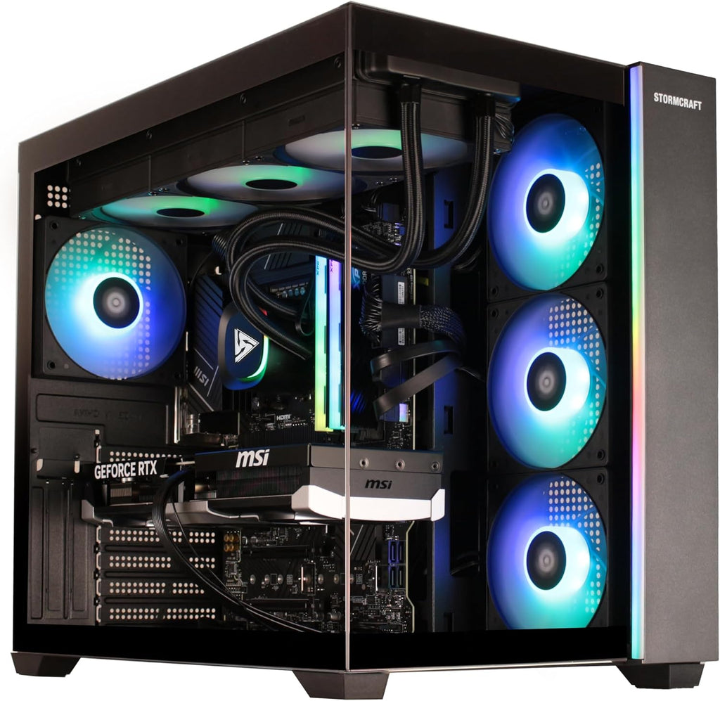 STORMCRAFT Falcon Gaming PC - AMD Ryzen 7 7800X3D up to 5.0GHz | RTX 5070 12GB GDDR7 | 32GB DDR5 RGB 6000MHz| 1TB NVMe Gen4 SSD | B850 Chipset | 360mm AIO | 850W Gold PSU | Win 11 Home