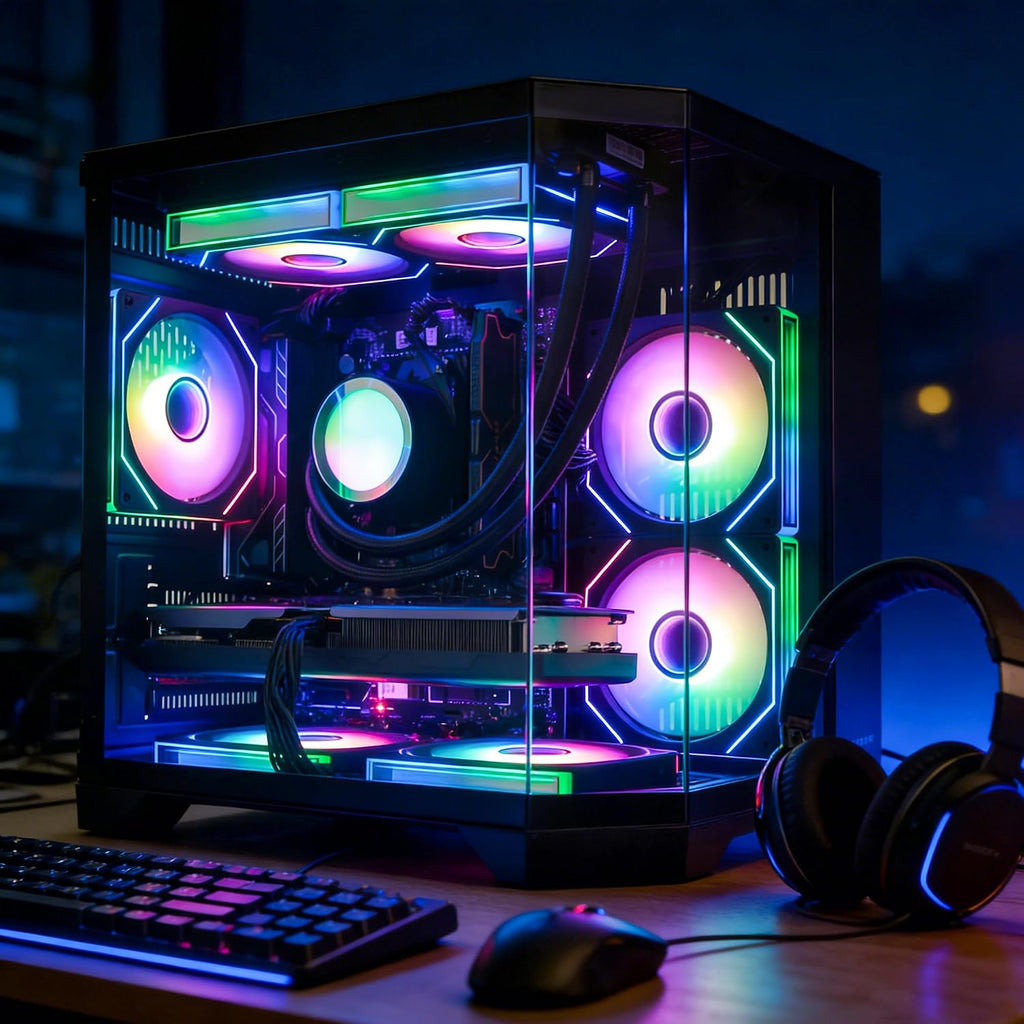 Ocean of Stars AI Gaming PC - Desktop - AMD Ryzen 7 9700X 8-Core 3.8GHz- RTX 5060 8GB- 16GB DDR5 RAM 6000MHz-1TB PCIe SSD- 850W PSU-WiFi & Bluetooth - Windows 11 Desktop Computer-Black