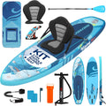 SereneLife Inflatable Stand Up Paddle Board and Detachable Seat - SUP Paddleboard Set for Adults and Youth, 32' Wide Design with Non-Slip EVA Deck Pad and Marine-Grade Materials, 350 lbs Capacity