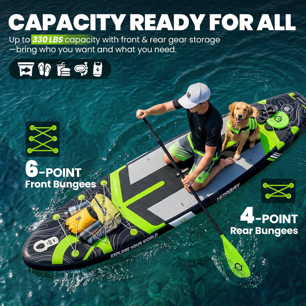 Inflatable Stand Up Paddle Board 10'6' All-Around SUP Kit - Lightweight (16 lbs), Stable & Durable, Camera Mount & Complete Accessories - SUP Board for Beginners & All Skill Levels