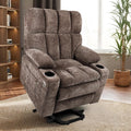 Medium Power Recliner Chair with Breathable Chenille Fabric, 20,000+ Rubs Durable Anti-Snag Seating, USB & Type-C Ports, Dual Remotes, Brown