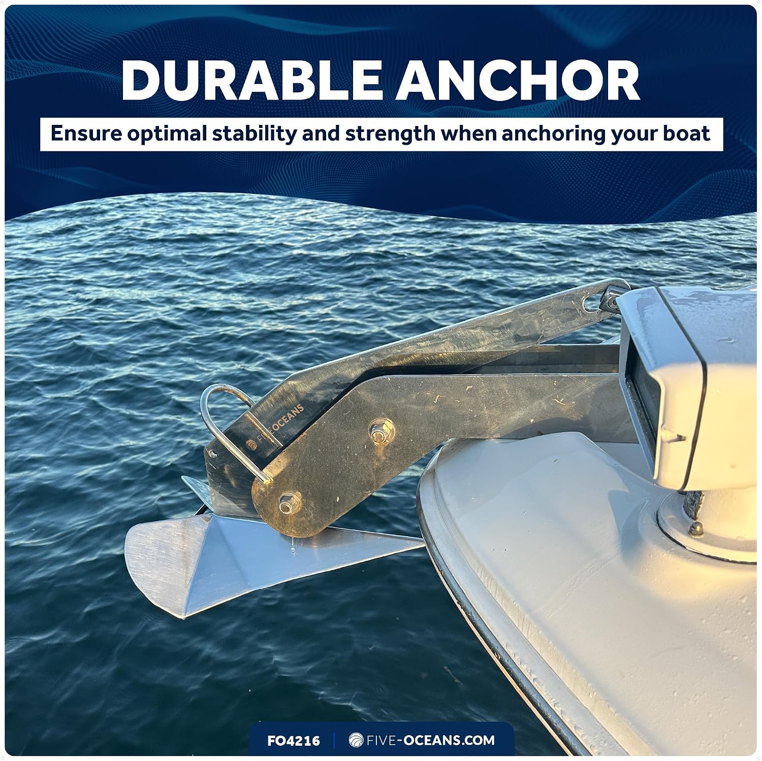 Five Oceans Delta Style Wing Boat Anchor – Premium Series, Ideal for Pontoon & Fishing Boats, Multiple Size & Material Option