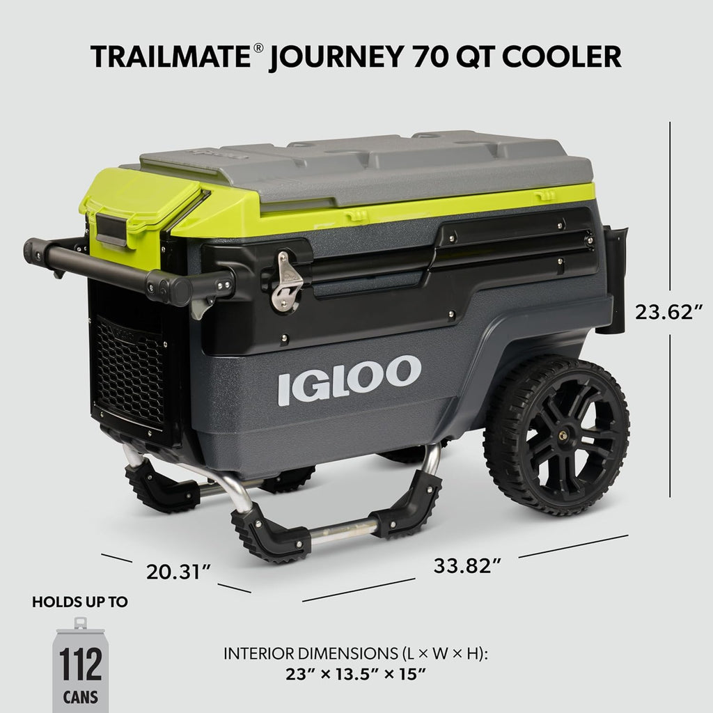 Igloo Trailmate Journey 70Qt Wheeled Cooler | Insulated Hard Shell Ice Chest