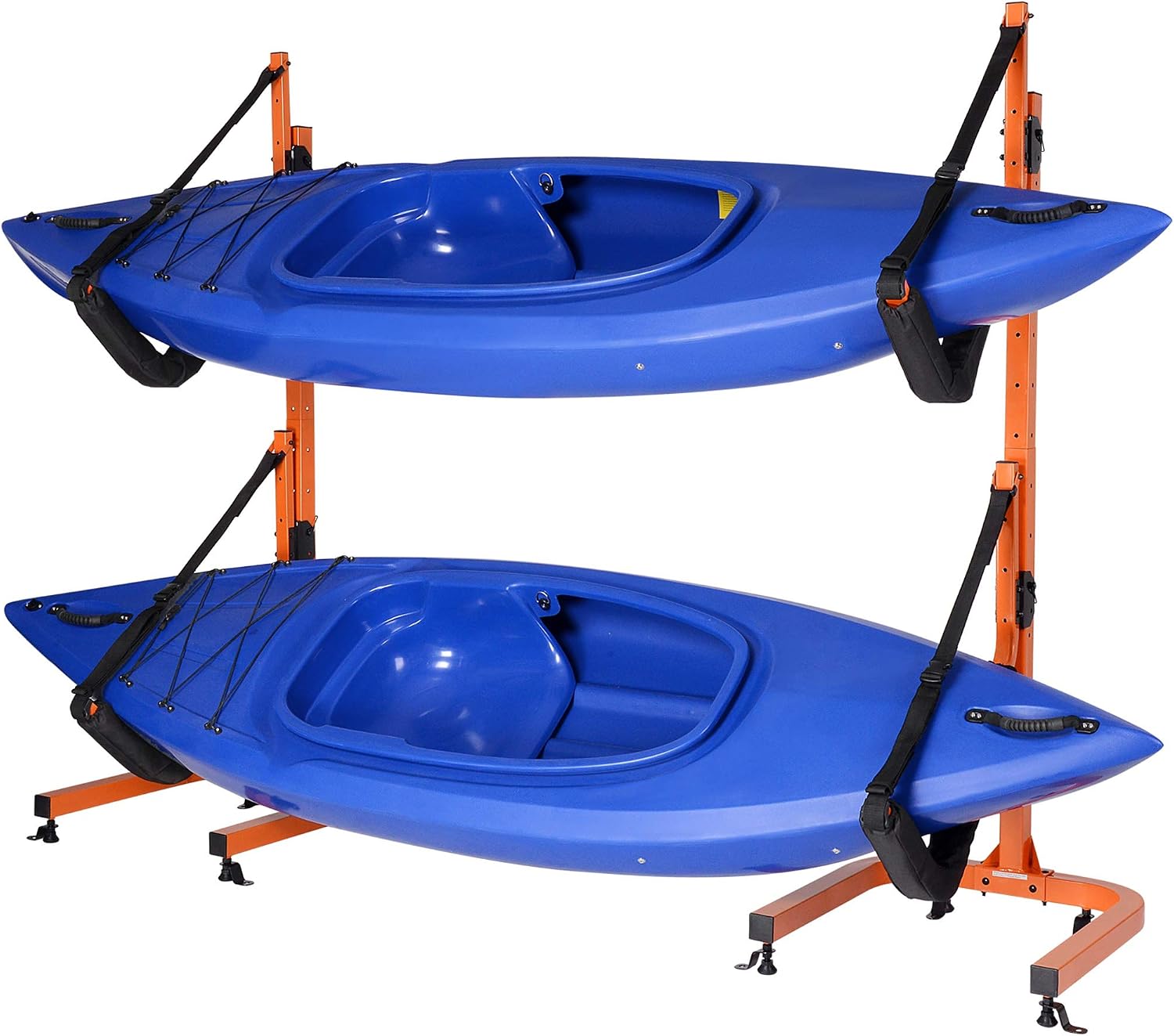 RAD Sportz Kayak Storage Rack - Two 73.25-in Freestanding Kayak Stands with Dual Arms and Adjustable Straps - Holds 2 Canoes, SUP, Paddleboards