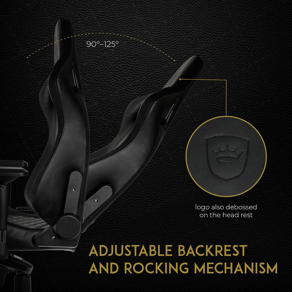 noblechairs Epic Reclining Gaming Chair and Reclining Office Chair, PU Faux Leather, Black