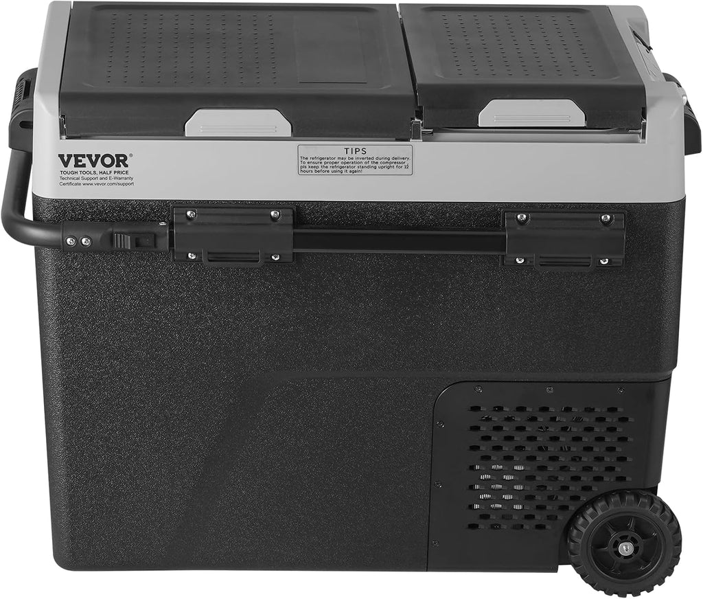 VEVOR Car Refrigerator 58L / 61.5 QT, Dual Zone 12 Volt Compressor Fridge, -4℉ to 68℉ Adjustable, Portable Freezer Cooler for Car, RV, Camping, Home