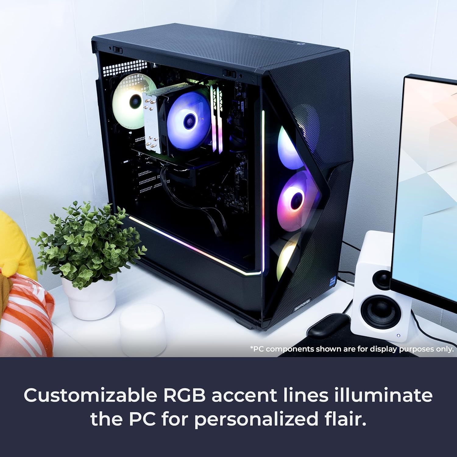iBUYPOWER Slate MESH Gaming PC Desktop Computer Intel Core i7 14700F CPU, NVIDIA GeForce RTX 4060 8GB GPU, 32GB DDR5 RGB 5200MHz RAM, 1TB SSD, Windows 11 Home, Gamer Keyboard and Mouse -SMI7N4601