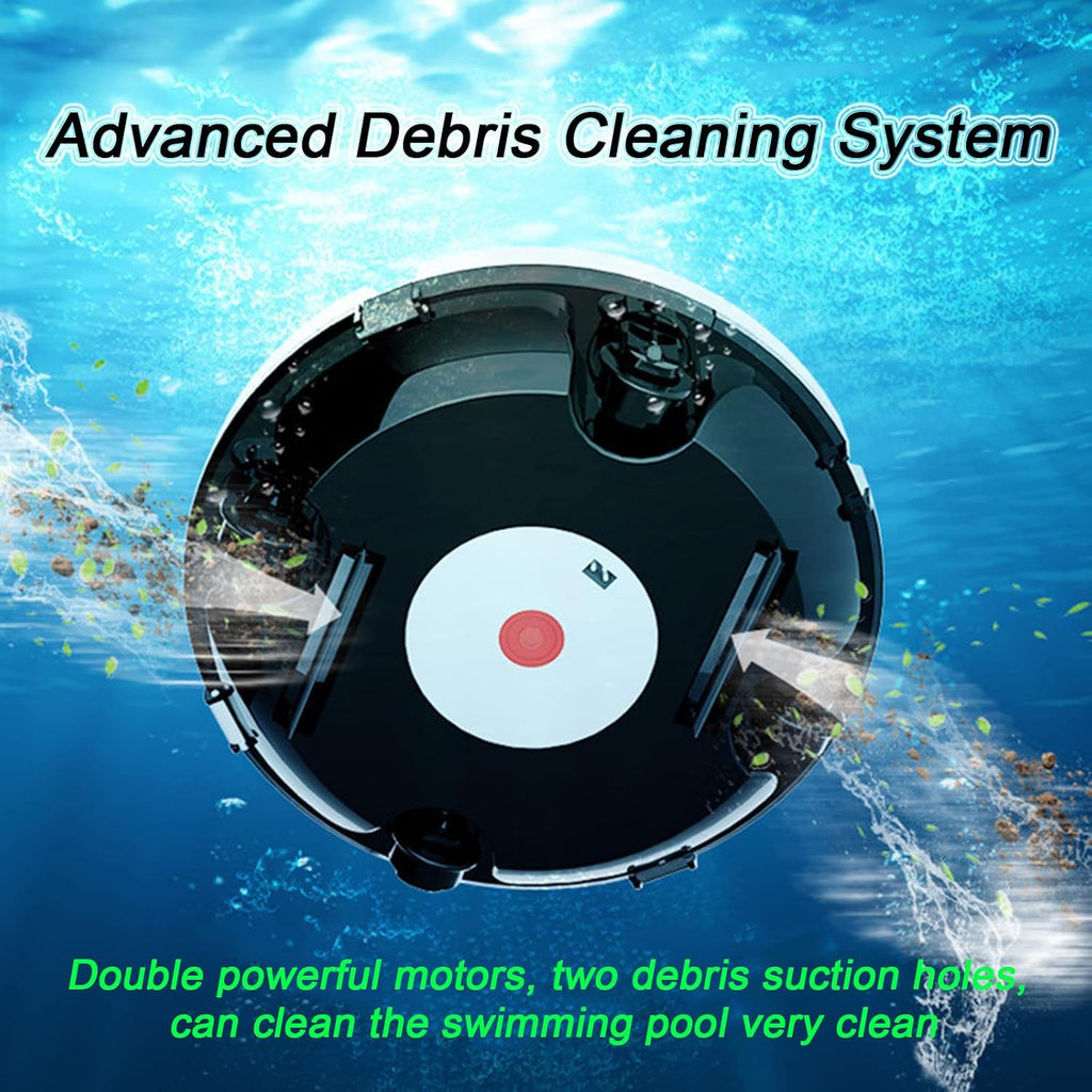 Fully Automatic Pool Vacuum Cleaner - Wall Climbing Pool Cleaning Robot For Above Ground & In-Ground Pools - Intelligent Cordless Pool Cleaners