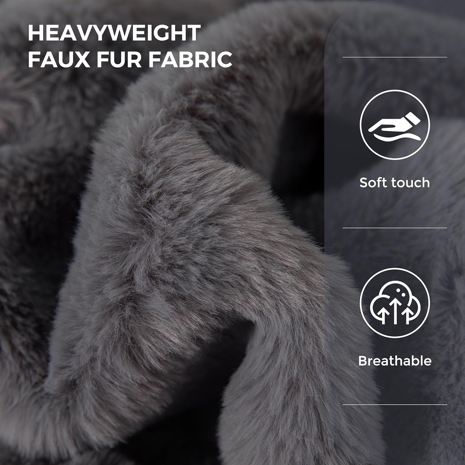 MAXYOYO Giant Bean Bag Chair for Adults, Ultra Soft Fluffy Bean Bag Sofa, Oversized Floor Sofa for Living Room Bedroom, Cozy Reading Chair with Filler, Dark Grey