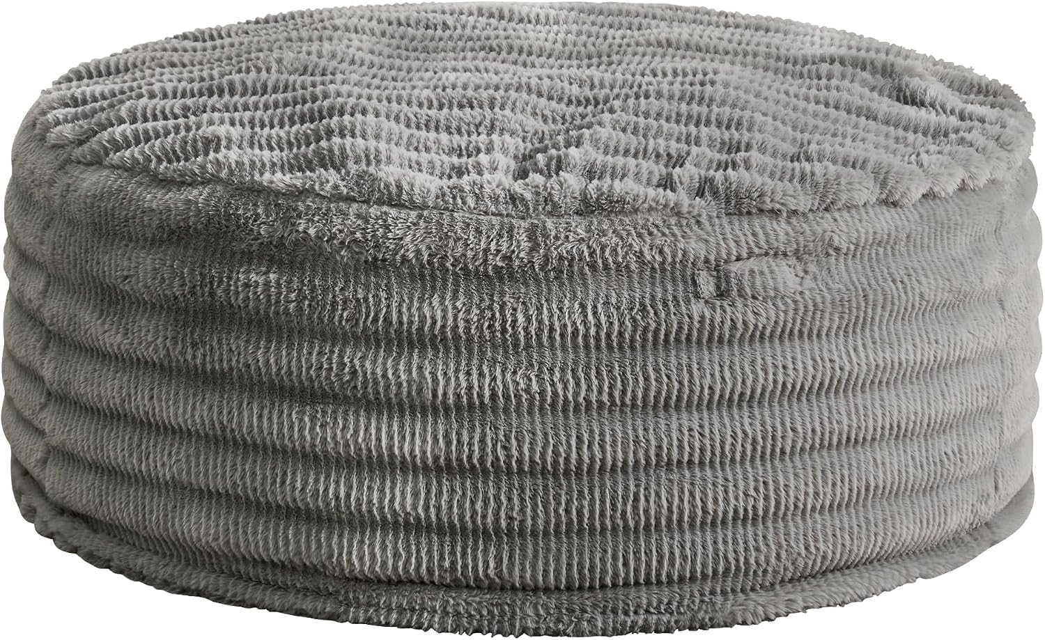 Hobestluk Bean Bag Chairs Beanbag Chair with Filler Adult Bean Bags with Fluffy Ripple Cover, Giant Bean Bag Chairs for Adults (Grey, 5FT - 50' x 50' x 24')