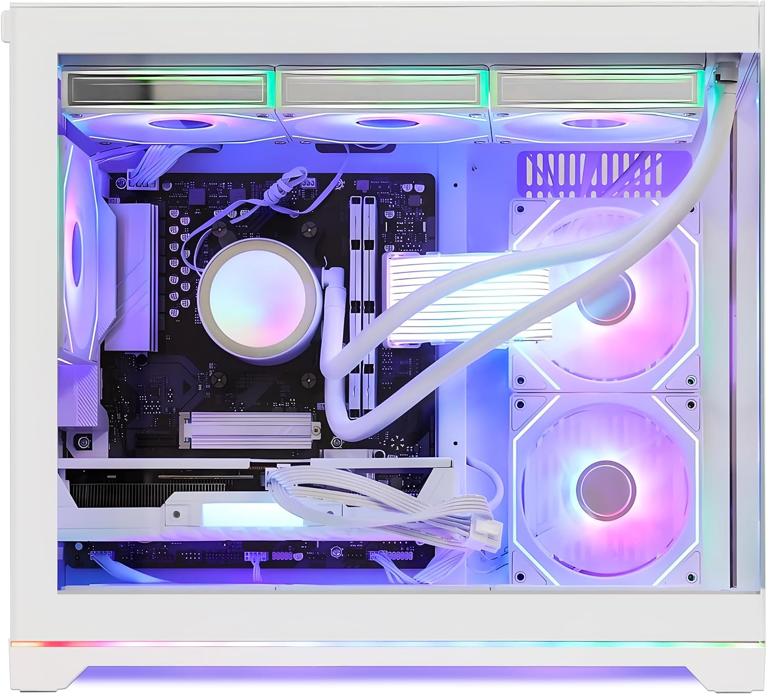 Ocean Park Gaming PC Desktop -AMD Ryzen 5 9600X 6-Core 3.9GHz -GeForce RTX 5060 8GB -32GB DDR5 RAM -1TB PCIe SSD -850W PSU -360mm AIO & APP RGB Fan Control -WiFi & BT -Windows 11 -White