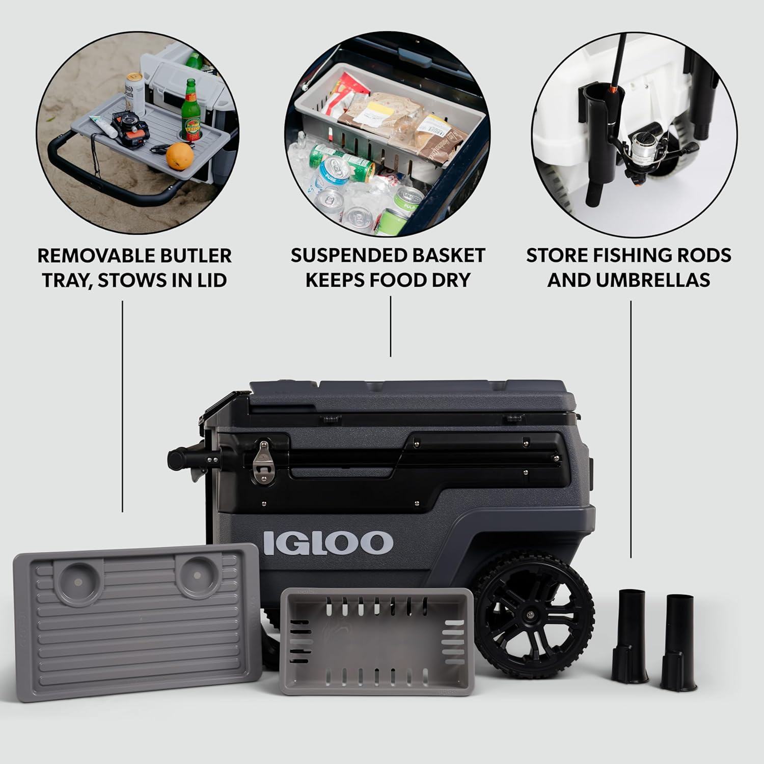 Igloo Trailmate Journey 70Qt Wheeled Cooler | Insulated Hard Shell Ice Chest