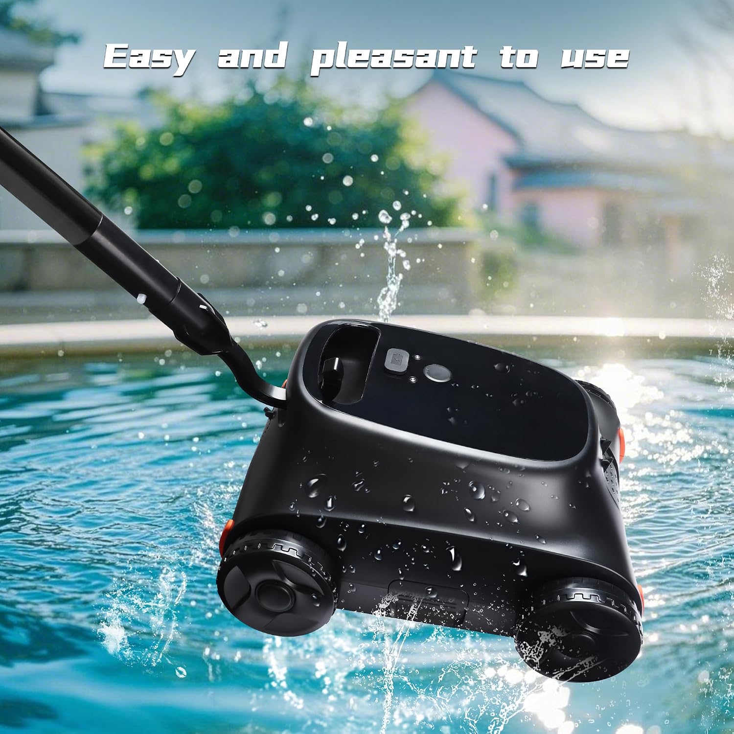 Robotic Pool Cleaner, Zyerch Pool Vacuum for Above Pools, Pool Cleaner Lasts 120 Min, Self-Parking Technology, for Pools up to 1300 Sq.ft, Portable, Self-Parking