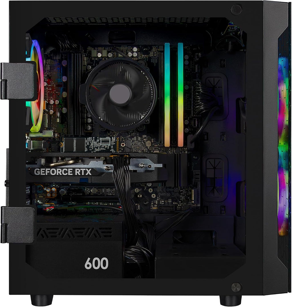 CLX Set Gaming PC - AMD Ryzen 5 8400F 4.2GHz, GeForce RTX 5060, 2TB NVMe M.2 SSD, 32GB DDR5 RGB Memory, CPU air Cooler, WiFi, Windows 11 Home, Black