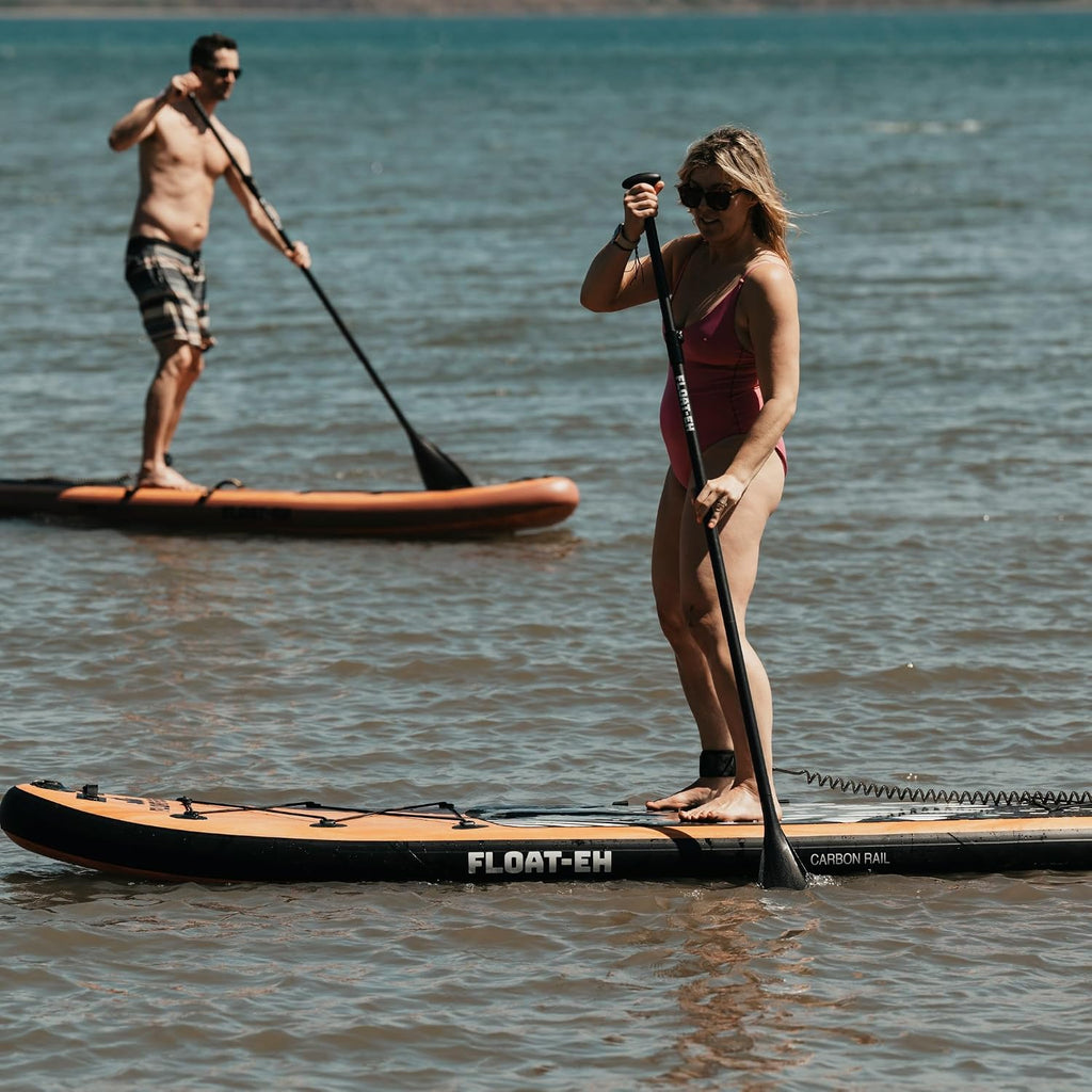 The Loon - Float-Eh Premium All-Around Inflatable 10'6'' Stand Up Paddle Board, Black
