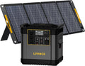 Lipower 2150Wh Power Station with 200W Solar Panel, Solar Generator 2400W/4000W Peak Pure Sine Wave LiFePO4 Battery, IP68 Waterproof ETFE Portable Solar Panel for Home Emergency Backup Camping