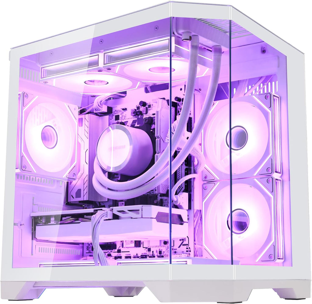 Ocean of Stars AI-Optimized Gaming PC RTX 5070 12GB - AMD Ryzen 5 9600X 6-Core 3.9GHz, 16GB DDR5 RAM, 1TB PCIe SSD, WiFi + BT, 850W PSU,Liquid Cooler,Windows 11-RGB Prebuilt Computer -White