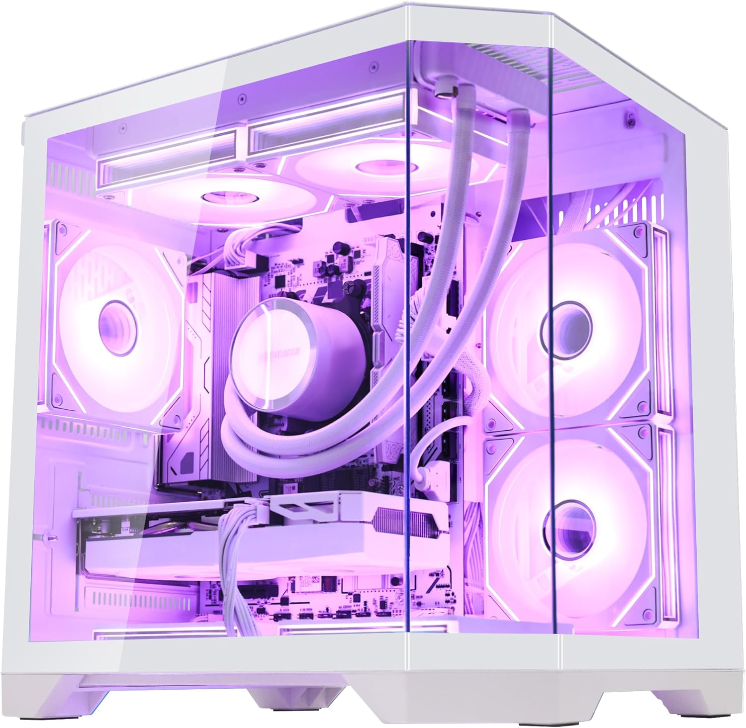 Ocean of Stars AI-Optimized Gaming PC -AMD Ryzen 7 7800X3D 4.2 GHz, RTX 5060 8G, 32GB DDR5 RAM 6000MHz, 1TB PCIe SSD, 11AC WiFi,Windows 11 64-bit -White