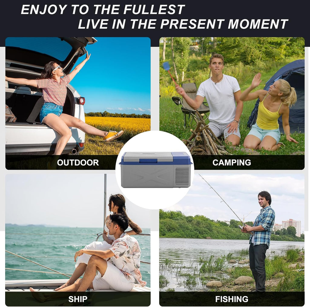X15 12 Volt Refrigerator,Mini Portable Freezer,16 Quart(15.6L) Electric Cooler,12V Car Fridge,12/24V DC 100-240V AC for Ourdoor, Camping, Travel, Truck,RV, Boat -4℉~68℉