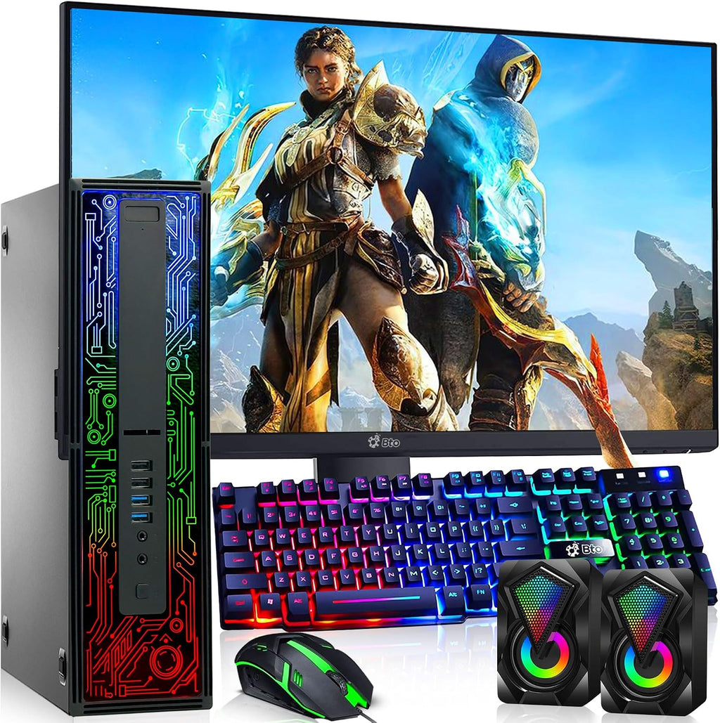HP G2 RGB Gaming Desktop PC – Intel i7 6th Gen Processor – 16GB Ram – 1TB SSD – NVIDIA GeForce GTX 1050 Ti DDR5 – New 24-inch Monitor – Wi-Fi – Windows 11 Pro (Renewed)