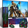 HP G2 RGB Gaming Desktop PC – Intel i7 6th Gen Processor – 16GB Ram – 1TB SSD – NVIDIA GeForce GTX 1050 Ti DDR5 – New 24-inch Monitor – Wi-Fi – Windows 11 Pro (Renewed)