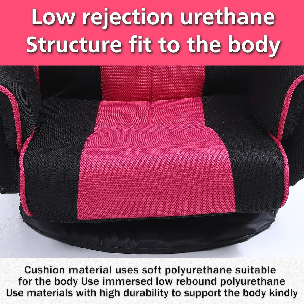 360 Degree Swivle Adjustable Floor Chair, Chaise Lounge Indoor, Folding Lazy Sofa with Armrests and Side Pocket Adults Gaming Chairs for Living Room, Bedroom Factory Price 201 (BK-RE)