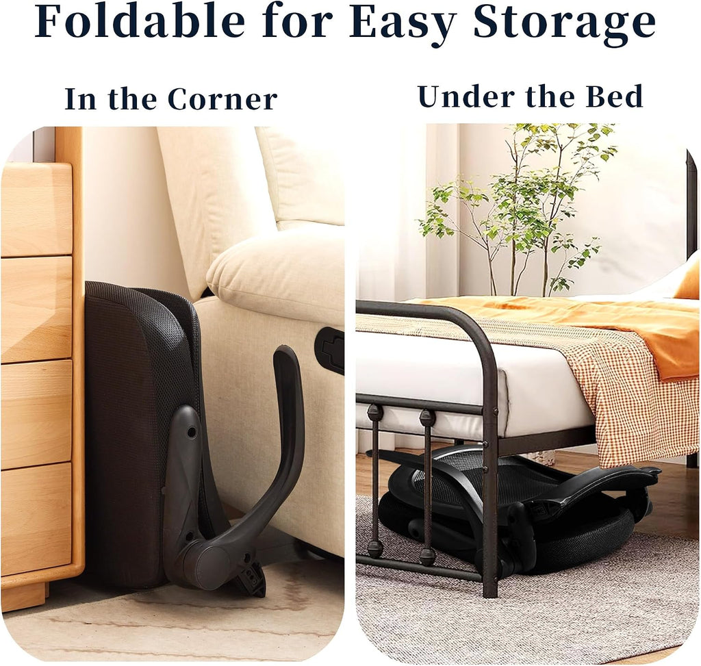 Ergonomic Floor Chair Foldable - Adjustable Armrest & Mesh Back, Thick Cushioned Seat for Gaming Reading Meditation, Multi-Use for Living Room, Bed, Tatami