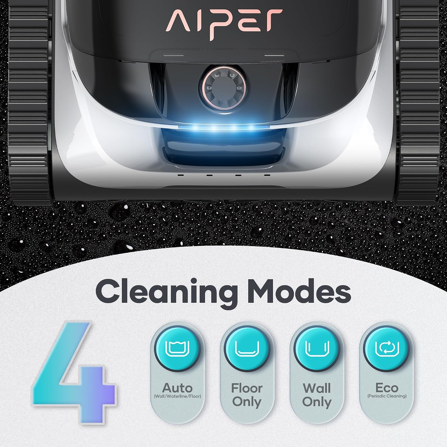 Aiper Scuba S1 Robotic Pool Cleaner, Wall & Waterline Cleaning, Cordless Pool Robot with 4 Modes, Smarter Navigation with High-Precision Sensors（Renewed）