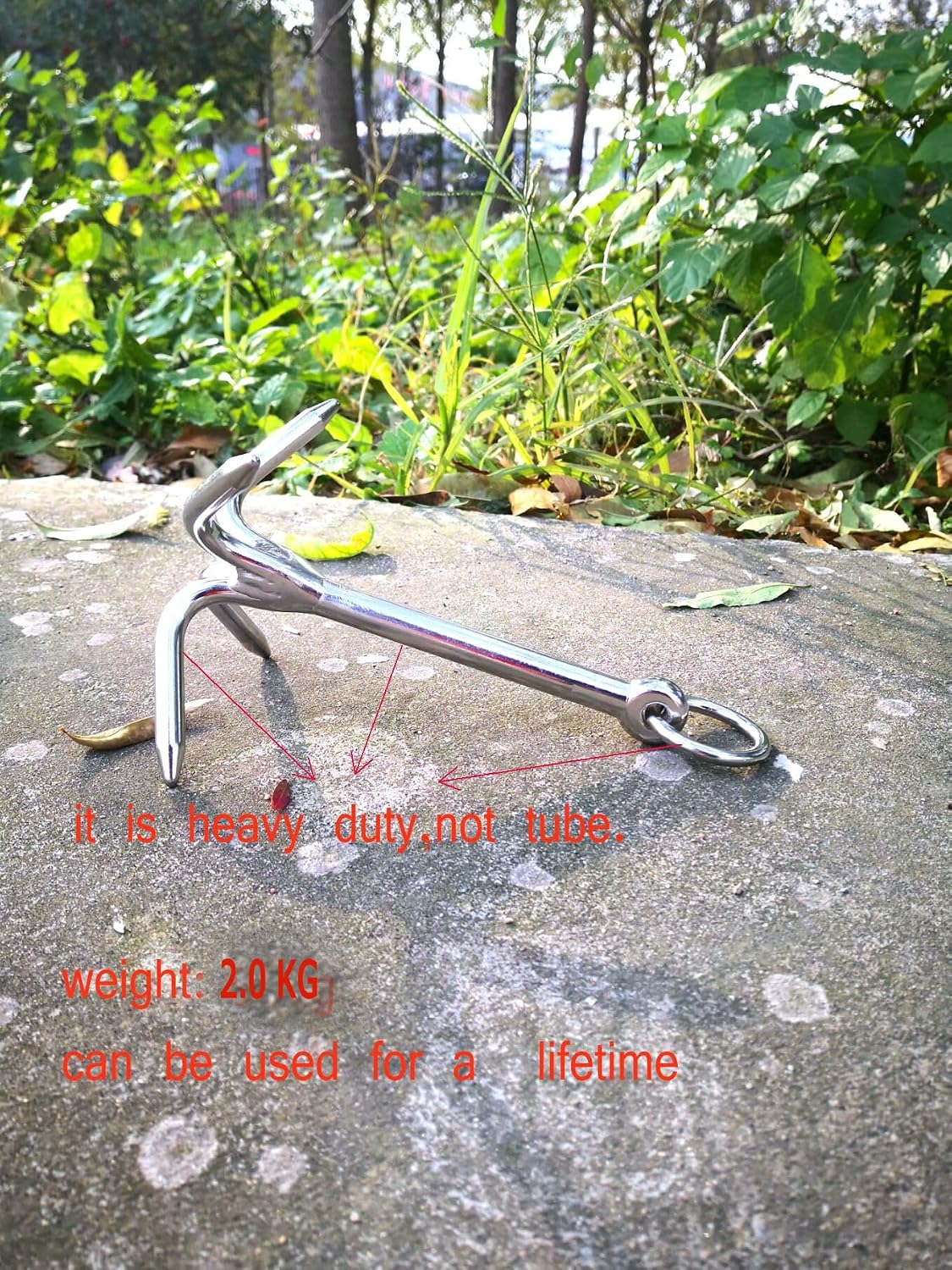 14.5' Grappling Hook Heavy Duty with 4-Claw Grapnel Anchor Stainless Steel 316 for Anchor Retrieving,Outdoor Hiking,Tree Limb Removal,Boat Anchor,Kayaks,Inflatables and Skiffs