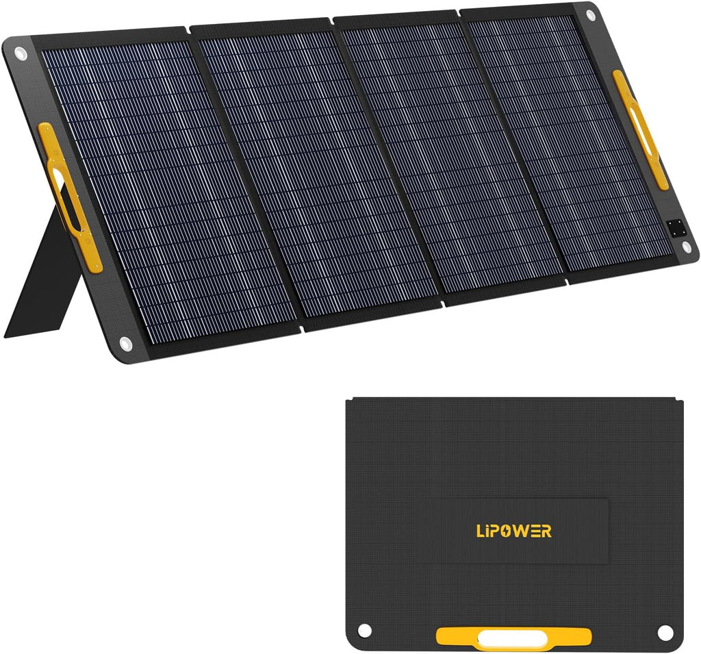 Lipower 200W Portable Solar Panels 18V, Foldable Solar Charger for Portable Power Station, IP68 Waterproof Foldable Solar Panel Power Backup for Generator, RV, Camping, Off Grid