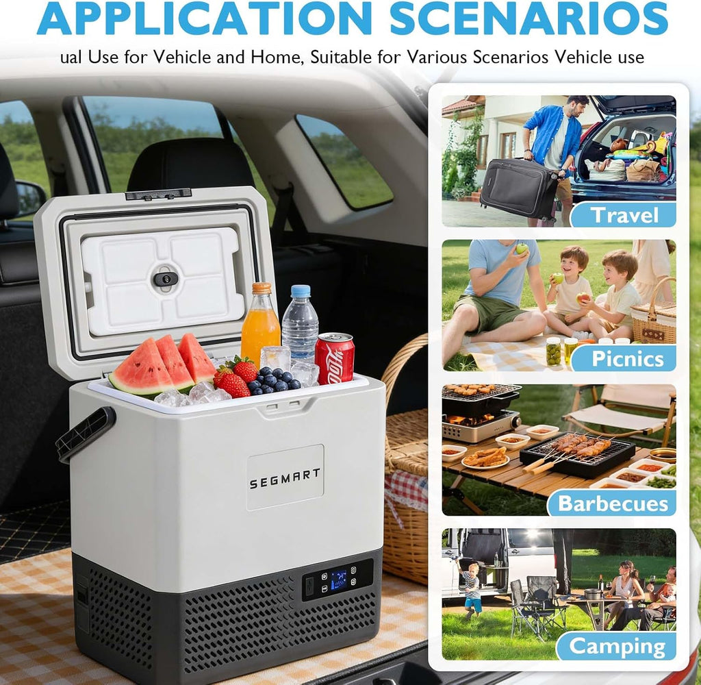 Anwick 12 Volt Refrigerator, Portable Fridge for Car with -20℃ Compressor, Car Cooler for Vehicle with 12v/24v & 220v Ac, Portable Freezer for Travel Camping Rv Home
