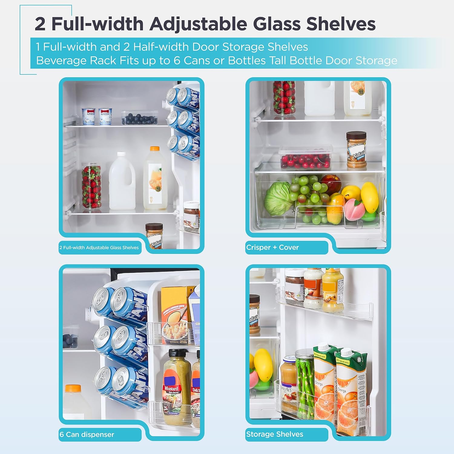 BLACK+DECKER 7.7 Cu. Ft. Top Mount Refrigerator with Freezer, 2 Door Fridge with Top Freezer and Mechanical Temperature Control, For Homes and Apartments, BDA77LAB, Black